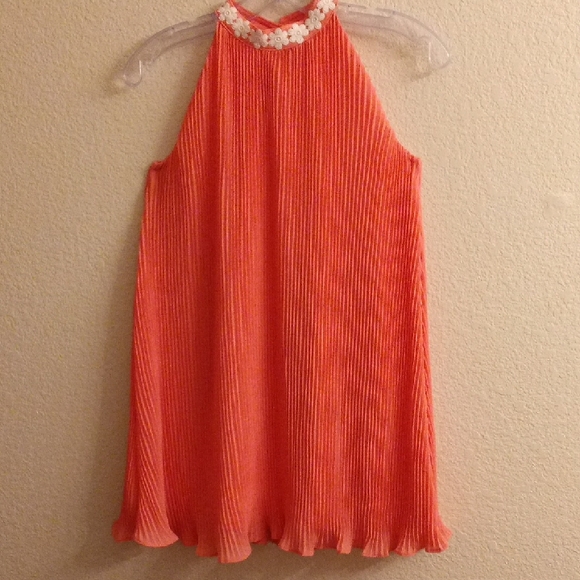 Janie and Jack Dresses & Skirts - NEW Chic Coral Halter Dress with White Floral Detail